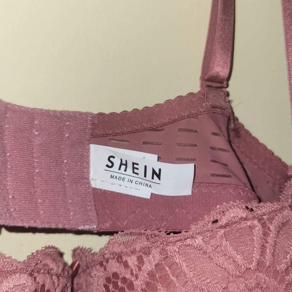 Shein Rose Pink Lace Detailed 90c Bra - Picture 3 of 3